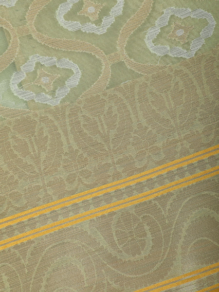 Pastel Green Paisley Motifs Tissue Silk Saree - Diadem
