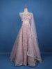 Pastel Lavender Floral And Sequins Embroidered Net Lehenga for Bridesmaids - Diadem