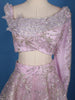 Pastel Lavender Floral And Sequins Embroidered Net Lehenga for Bridesmaids - Diadem