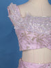Pastel Lavender Floral And Sequins Embroidered Net Lehenga for Bridesmaids - Diadem