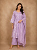 Pastel Lavender Lilac Floral Printed Design Cotton Salwar Suit with Dupatta