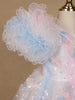Pastel Multicolor One-Shoulder Kids Net Gown - Diadem
