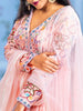 Pastel Pink Floral Embroidery Lycra Partywear Gown