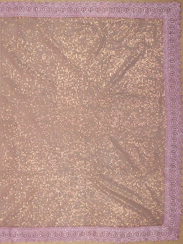 Pastel Pink Sequin Embellishment Organza Saree - Diadem