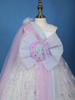 Pastel Purple Rainbow Butterfly Embellished Net Gown - Diadem