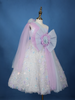 Pastel Purple Rainbow Butterfly Embellished Net Gown - Diadem