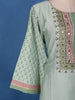 Pastel Sage Green Floral Design Printed Cotton Salwar Suit - Diadem