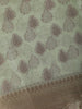 Pastel Sage Green Floral Motifs Design Tissue Silk Saree - Diadem