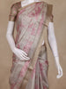 Pastel pink Floral Design Tissue Silk Saree with Zari Border