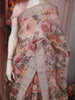 Patel Pink Floral Printed Design Pure Organza Party Wear Saree with Zari Border