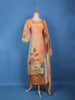Peach-Orange Floral Embroidered Sequin Work Georgette Salwar Suit - Diadem