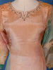 Peach-Orange Floral Embroidered Sequin Work Georgette Salwar Suit - Diadem