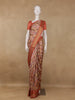 Peach Banarasi Saree with Checked Design on the Body and Contrast Border - Diadem