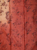Peach Beige Floral Woven Design Pure Tussar Saree with Contrast Terracotta Rust Border