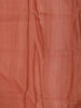 Peach Beige Floral Woven Design Pure Tussar Saree with Contrast Terracotta Rust Border