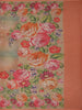 Peach Brown Floral Printed Design Semi Tussar Saree