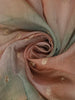 Peach Brown Floral Printed Design Semi Tussar Saree