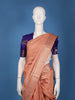 Peach Butta Woven Design Pure Kanchipuram Silk Saree