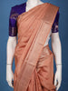 Peach Butta Woven Design Pure Kanchipuram Silk Saree