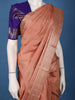 Peach Butta Woven Design Pure Kanchipuram Silk Saree