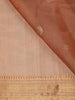 Peach Butta Woven Design Tissue Saree with Gold Zari Border