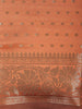 Peach Butta Zari Woven Design Semi Silk Saree with Floral Border