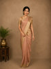 Peach Checked Design Semi Tussar Saree With Zari Border