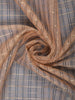 Peach Checked Design Semi Tussar Saree With Zari Border