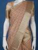 Peach Checked Design Semi Tussar Saree With Zari Border