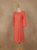 Peach Checks Printed Cotton Kurti - Diadem