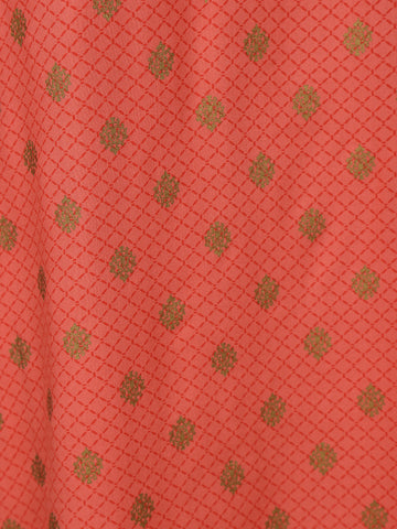 Peach Checks Printed Cotton Kurti - Diadem