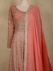 Peach Coral Heavy Sequins and Zari Embroidered Georgette Gown with Dupatta