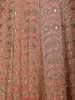 Peach Coral Heavy Sequins and Zari Embroidered Georgette Gown with Dupatta