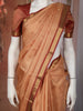 Peach Diamond Woven Kanchipuram Silk Saree with Gold Zari Border