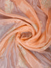 Peach Floral Design Satin Saree - Diadem
