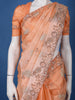 Peach Floral Design Satin Saree - Diadem