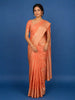 Peach Floral Designed Semi Silk Fancy Saree