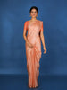 Peach Floral Designed Soft Silk Saree