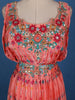Peach Floral Embroidered Crepe Lehenga