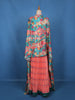 Peach Floral Embroidered Crepe Lehenga