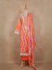 Peach Floral Embroidered Design Cotton Straight Cut Salwar Suit