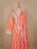Peach Floral Embroidered Design Cotton Straight Cut Salwar Suit