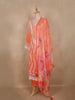 Peach Floral Embroidered Design Cotton Straight Cut Salwar Suit