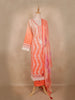 Peach Floral Embroidered Design Cotton Straight Cut Salwar Suit