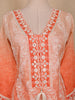 Peach Floral Embroidered Design Cotton Straight Cut Salwar Suit