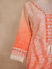 Peach Floral Embroidered Design Cotton Straight Cut Salwar Suit