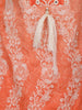 Peach Floral Embroidered Design Cotton Straight Cut Salwar Suit