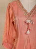 Peach Floral Embroidered Design Tissue Silk Anarkali Salwar Suit