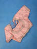 Peach Floral Embroidered Readymade Brocade Blouse
