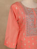 Peach Floral Embroidered Silk Salwar Suit - Diadem